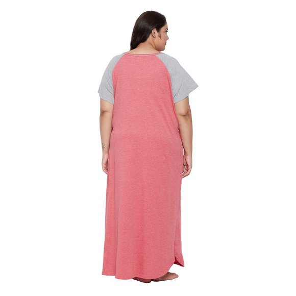 Gypsie blu Women Cotton Nighty Lounge Dress Comfortable Maxi Dresses with Sleeve - Picture 7 of 7